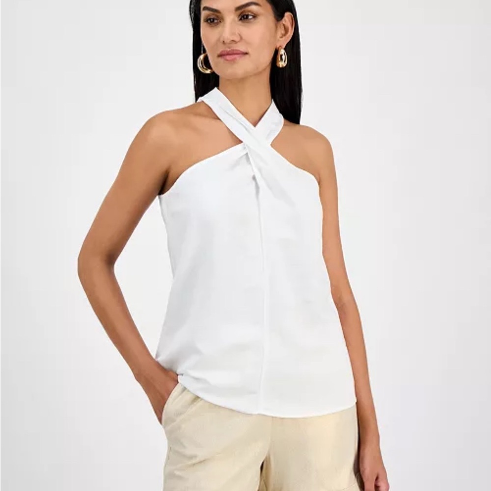 INC International Concepts White Blouse Top